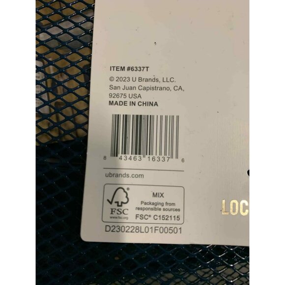 U Brands Mesh Locker Shelf Dark Blue Size 8" - Picture 2 of 3